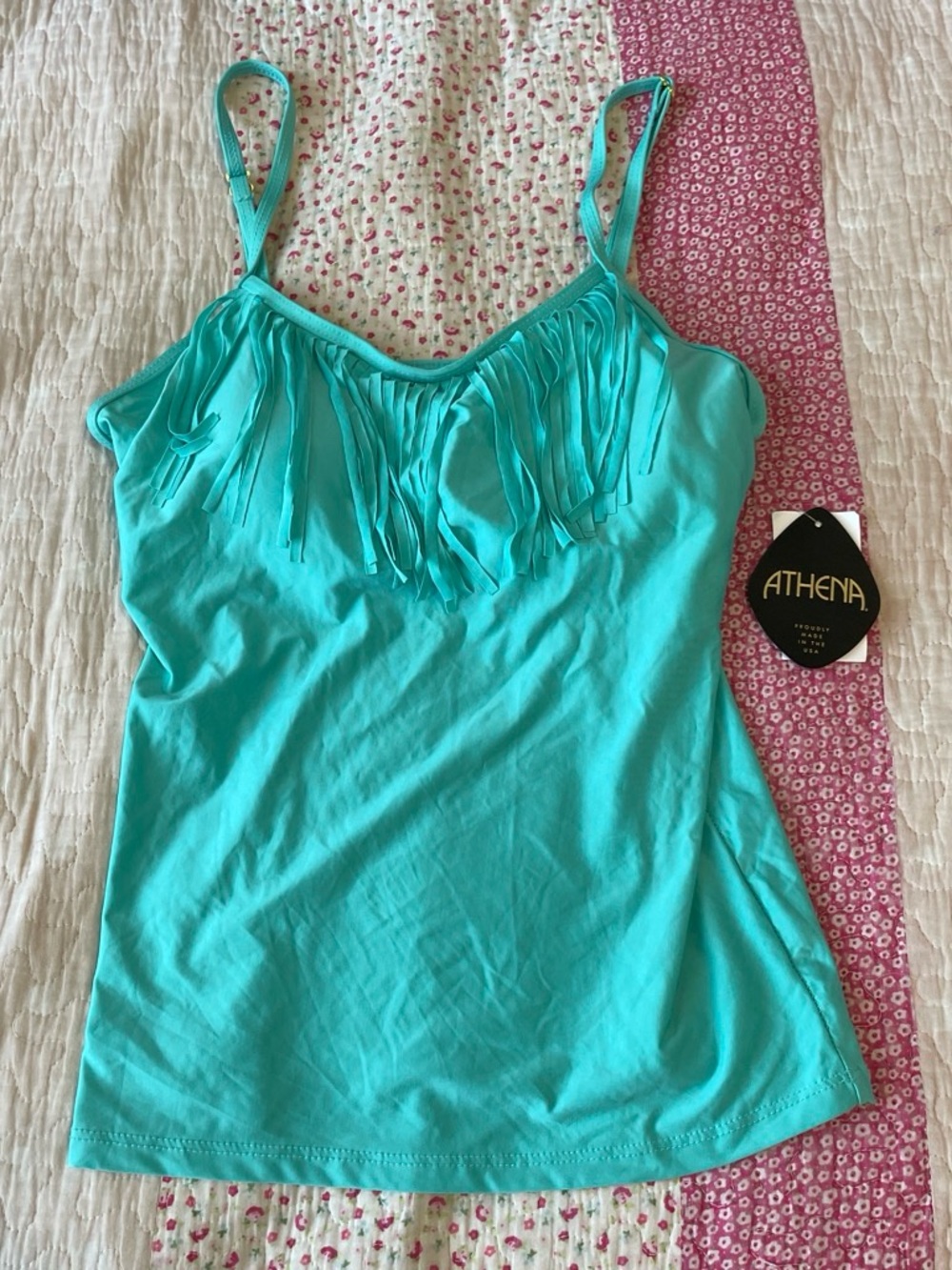 Athena Turquoise Fringe Spaghetti Strap Camisole